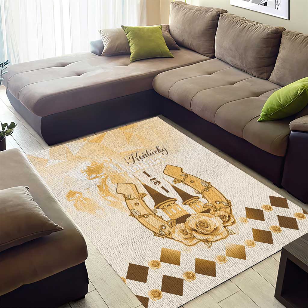 Kentucky Horse Racing Area Rug 151st Anniversary Beige Version LT05