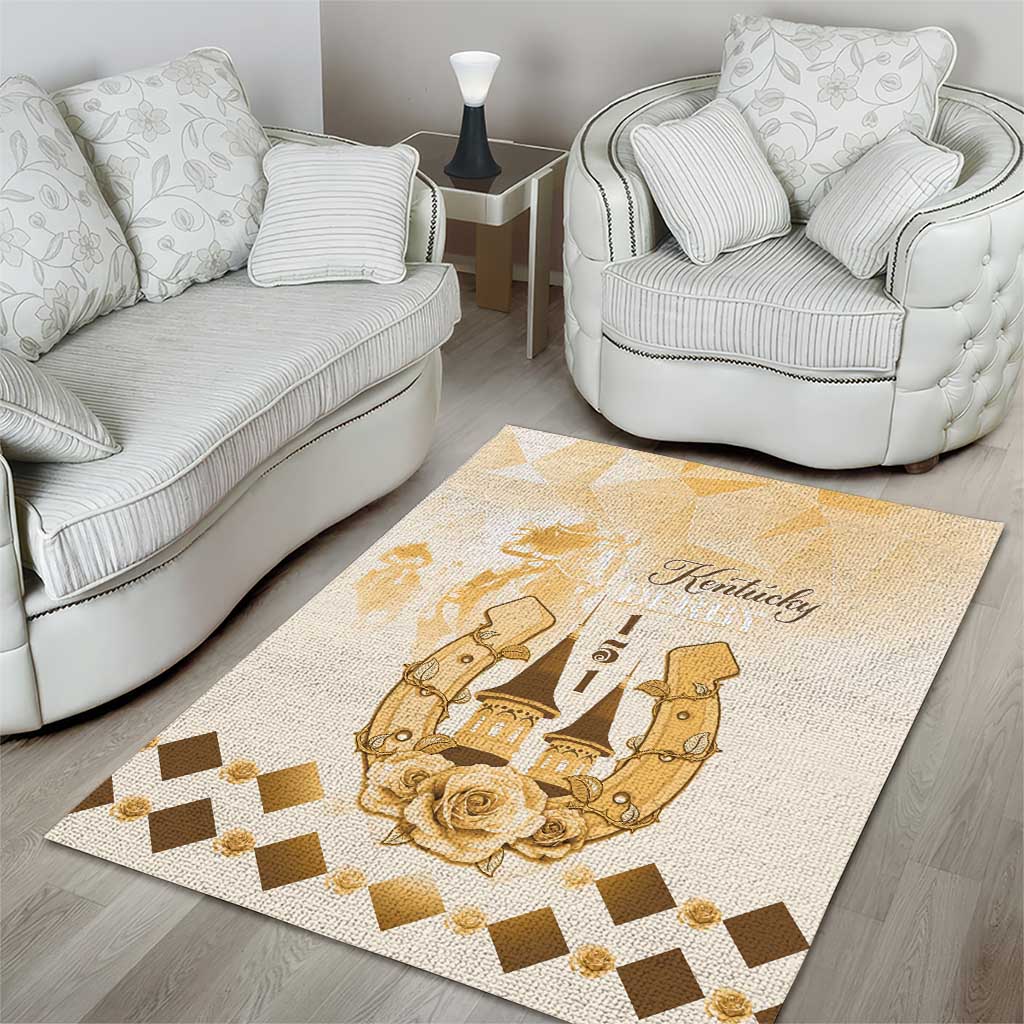 Kentucky Horse Racing Area Rug 151st Anniversary Beige Version LT05
