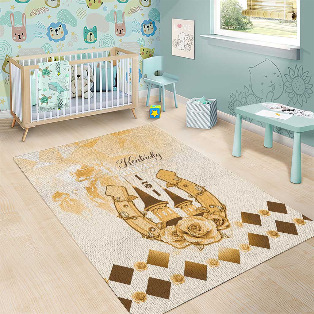 Kentucky Horse Racing Area Rug 151st Anniversary Beige Version LT05