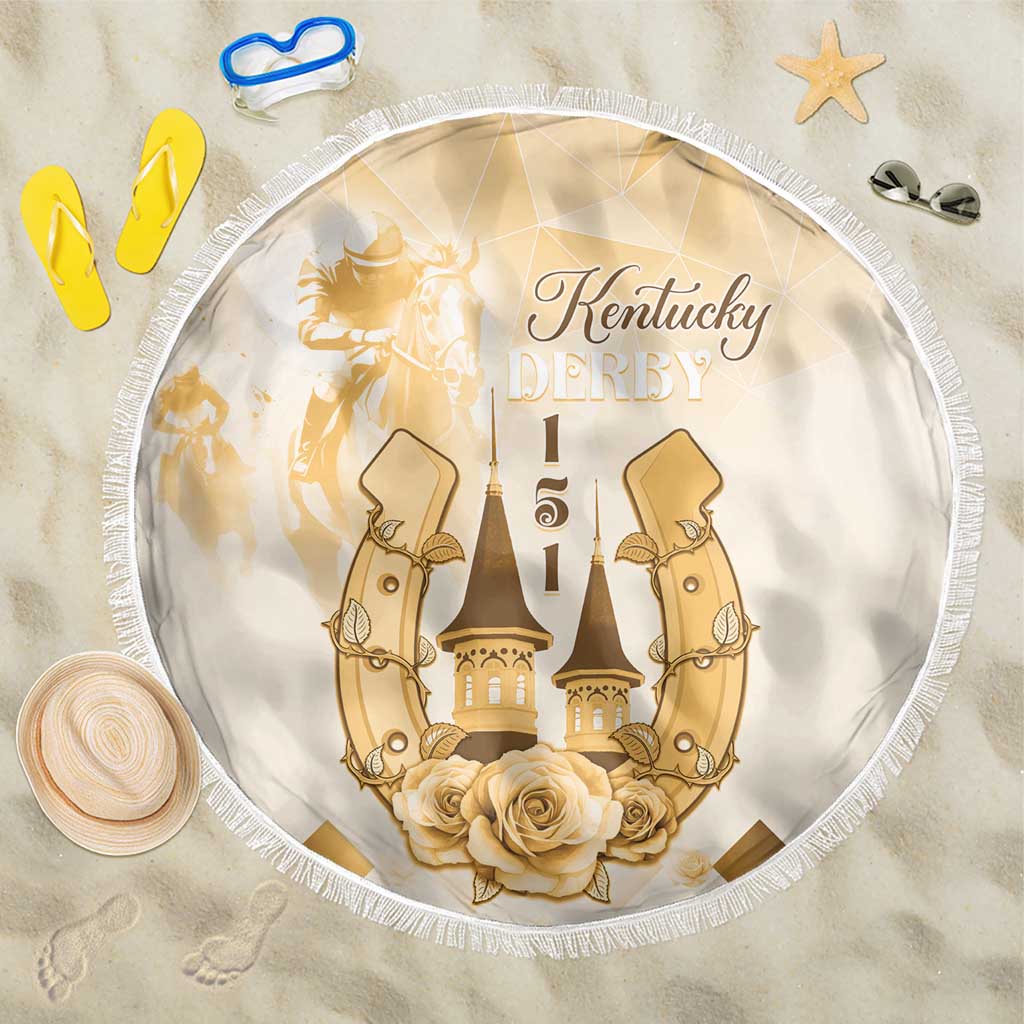 Kentucky Horse Racing Beach Blanket 151st Anniversary Beige Version LT05