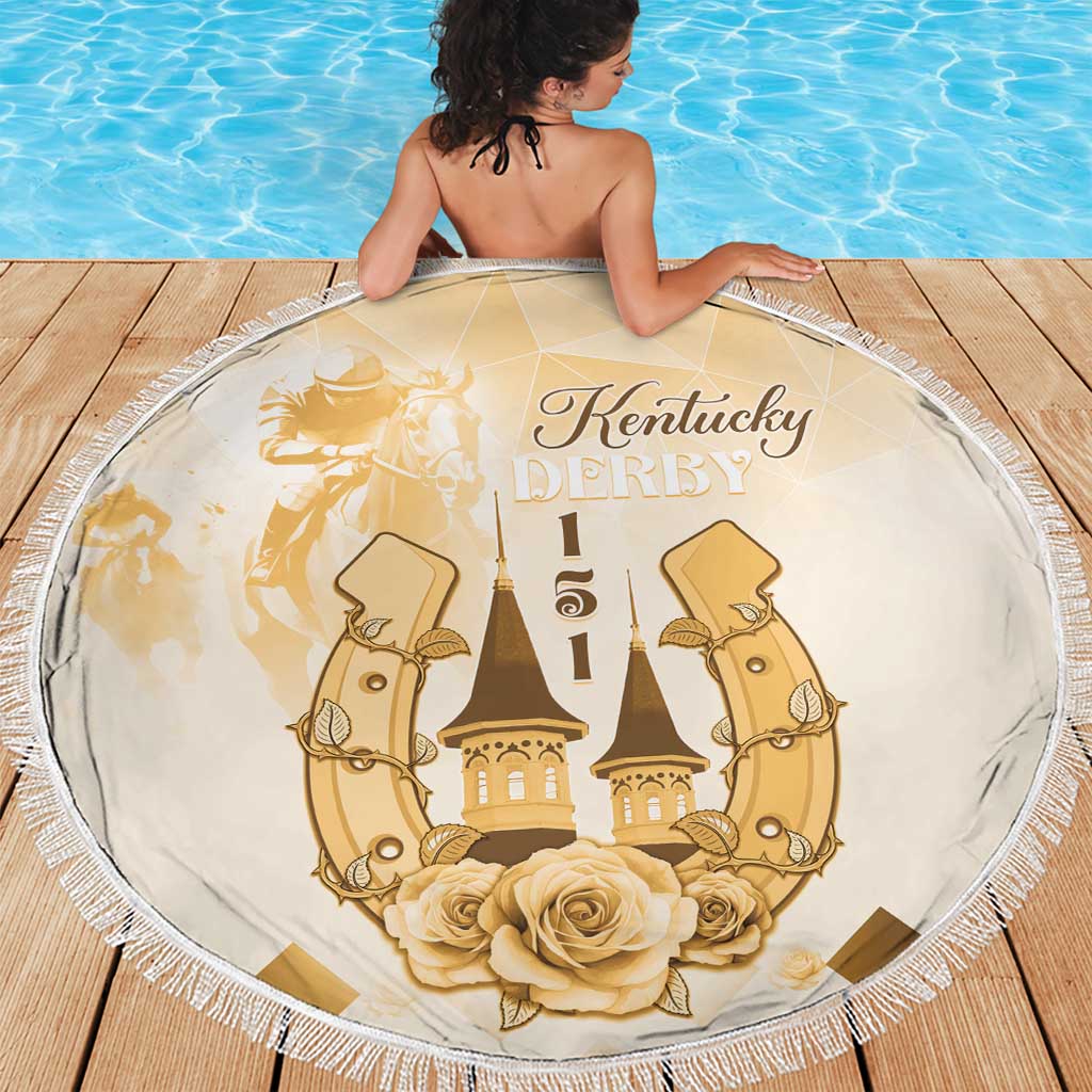 Kentucky Horse Racing Beach Blanket 151st Anniversary Beige Version LT05