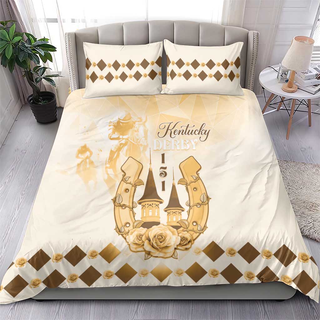 Kentucky Horse Racing Bedding Set 151st Anniversary Beige Version LT05