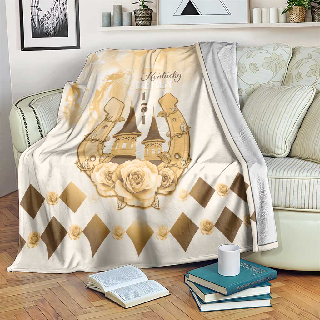 Kentucky Horse Racing Blanket 150th Anniversary Beige Version