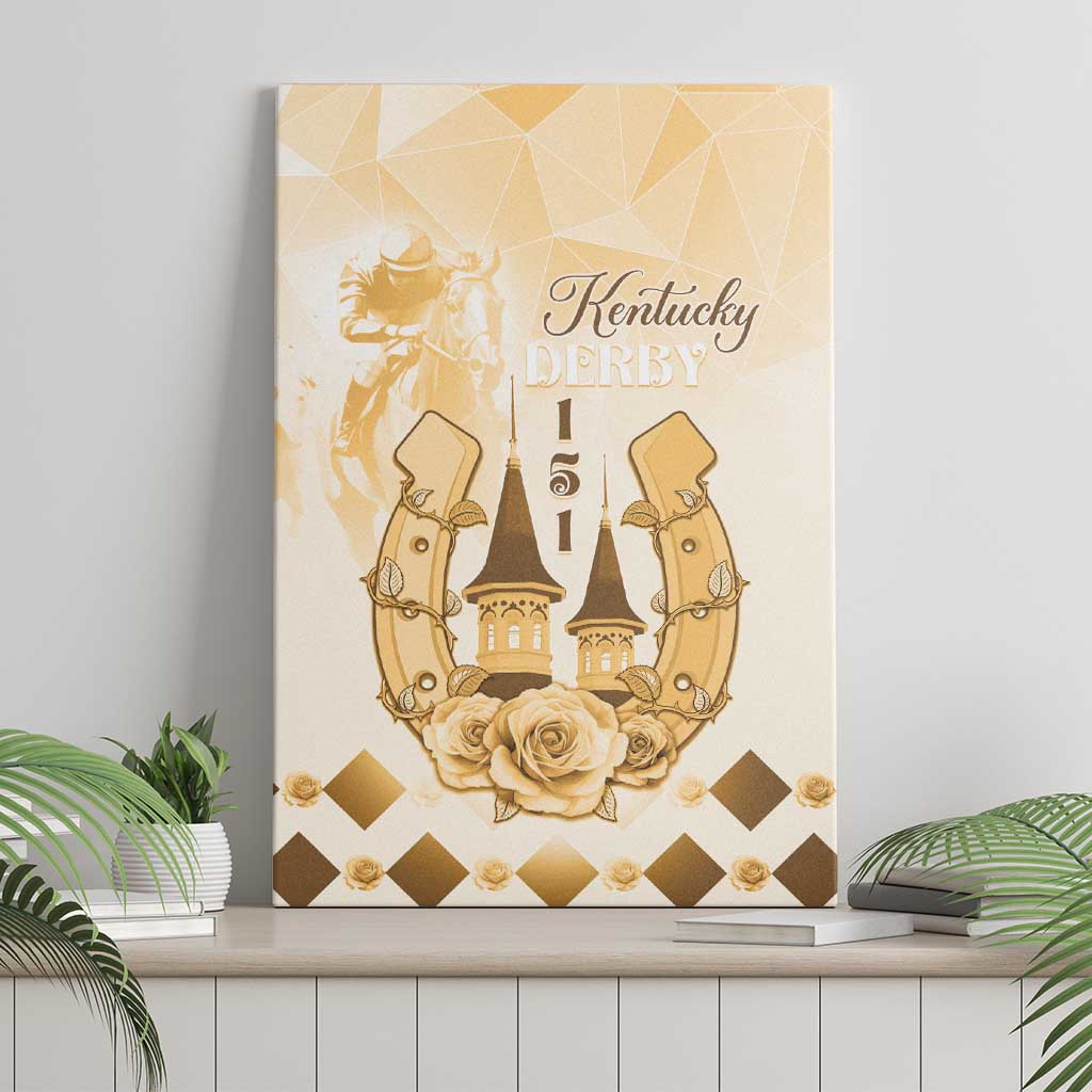 Kentucky Horse Racing Canvas Wall Art 151st Anniversary Beige Version LT05