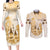 Kentucky Horse Racing Couples Matching Long Sleeve Bodycon Dress and Long Sleeve Button Shirt 151st Anniversary Beige Version LT05