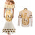 Kentucky Horse Racing Couples Matching Mermaid Dress and Long Sleeve Button Shirt 151st Anniversary Beige Version LT05