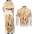 Kentucky Horse Racing Couples Matching Off Shoulder Maxi Dress and Long Sleeve Button Shirt 151st Anniversary Beige Version LT05
