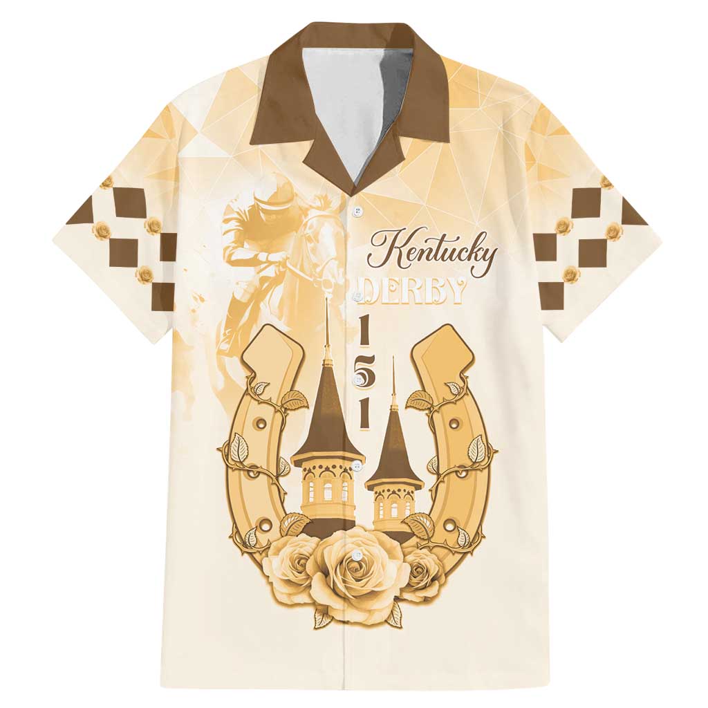 Kentucky Horse Racing Family Matching Mermaid Dress and Hawaiian Shirt 151st Anniversary Beige Version LT05