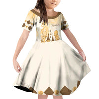 Kentucky Horse Racing Family Matching Off Shoulder Short Dress and Hawaiian Shirt 151st Anniversary Beige Version LT05