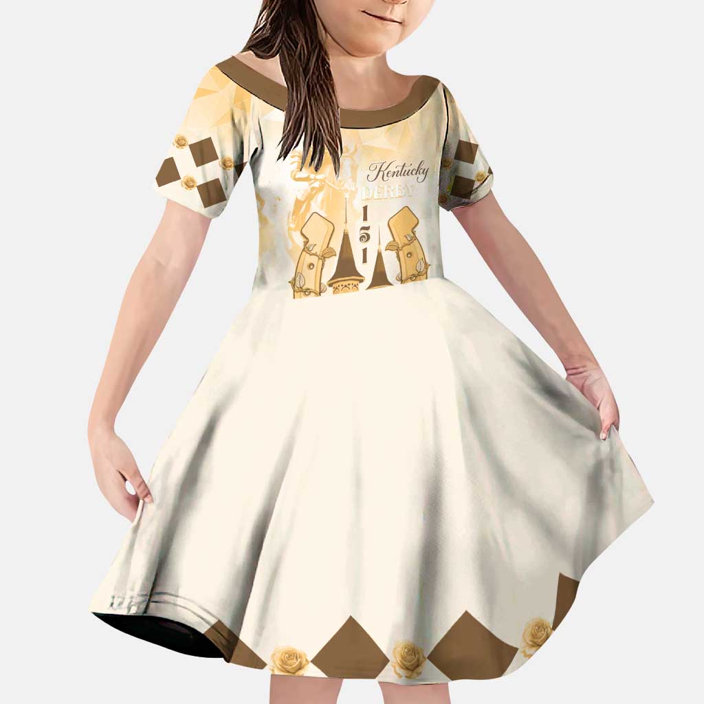 Kentucky Horse Racing Family Matching Puletasi and Hawaiian Shirt 151st Anniversary Beige Version LT05