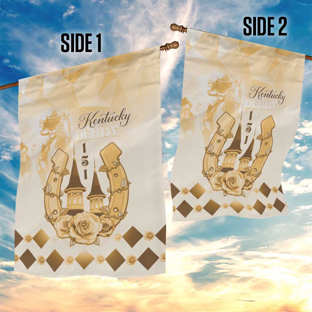 Kentucky Horse Racing Garden Flag 151st Anniversary Beige Version LT05