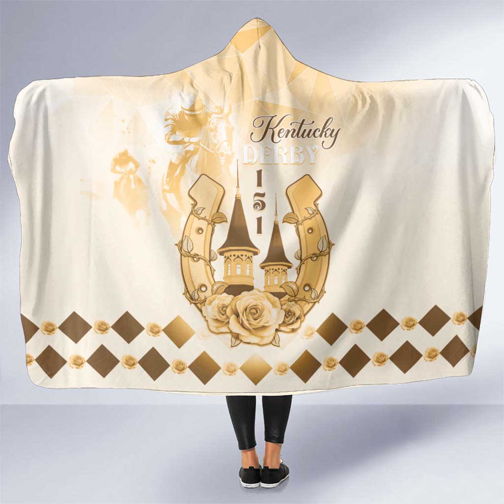 Kentucky Horse Racing Hooded Blanket 151st Anniversary Beige Version LT05
