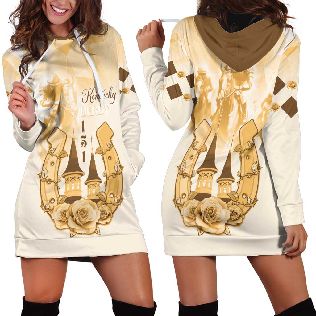 Kentucky Horse Racing Hoodie Dress 151st Anniversary Beige Version LT05