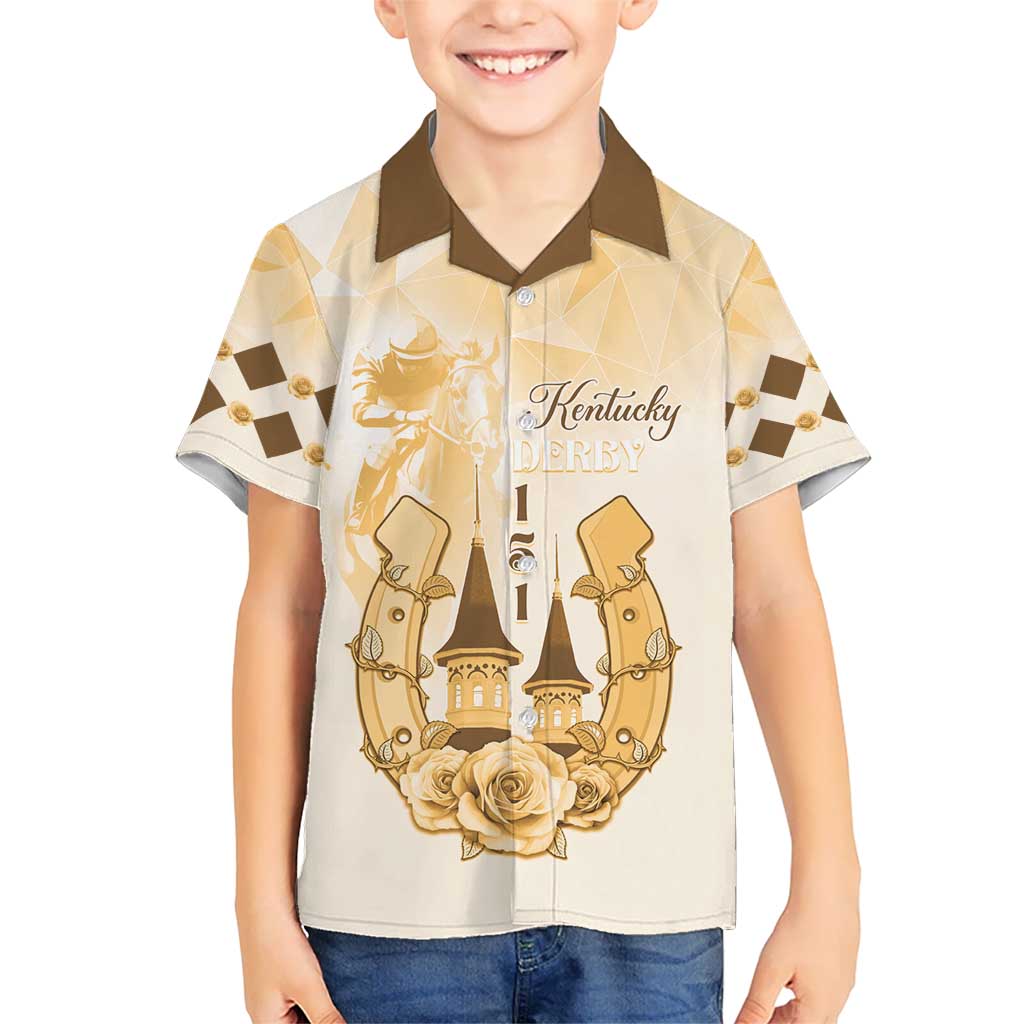 Kentucky Horse Racing Kid Hawaiian Shirt 151st Anniversary Beige Version LT05