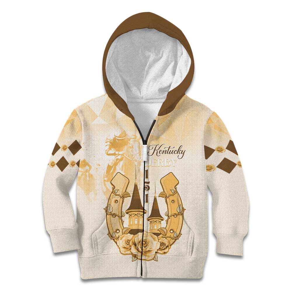 Kentucky Horse Racing Kid Hoodie 151st Anniversary Beige Version LT05