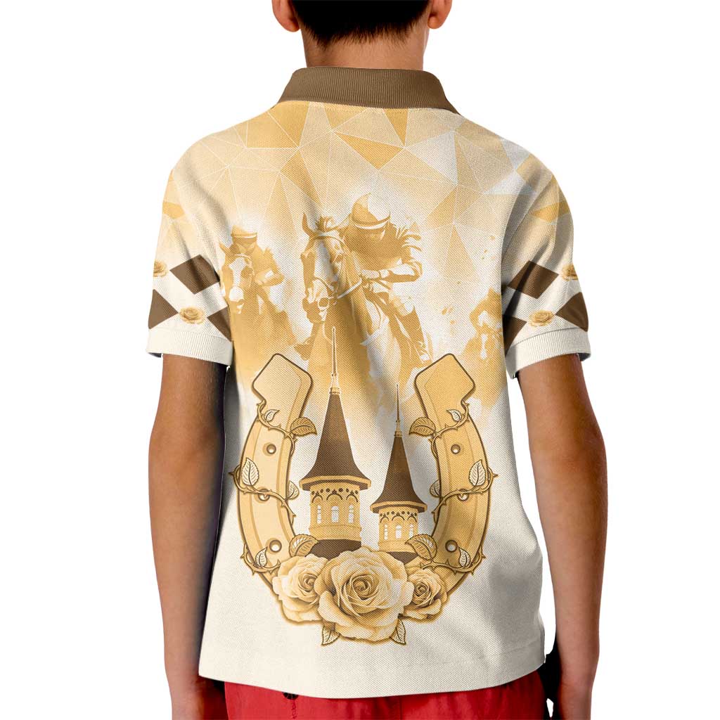 Kentucky Horse Racing Kid Polo Shirt 151st Anniversary Beige Version LT05