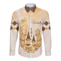 Kentucky Horse Racing Long Sleeve Button Shirt 151st Anniversary Beige Version LT05