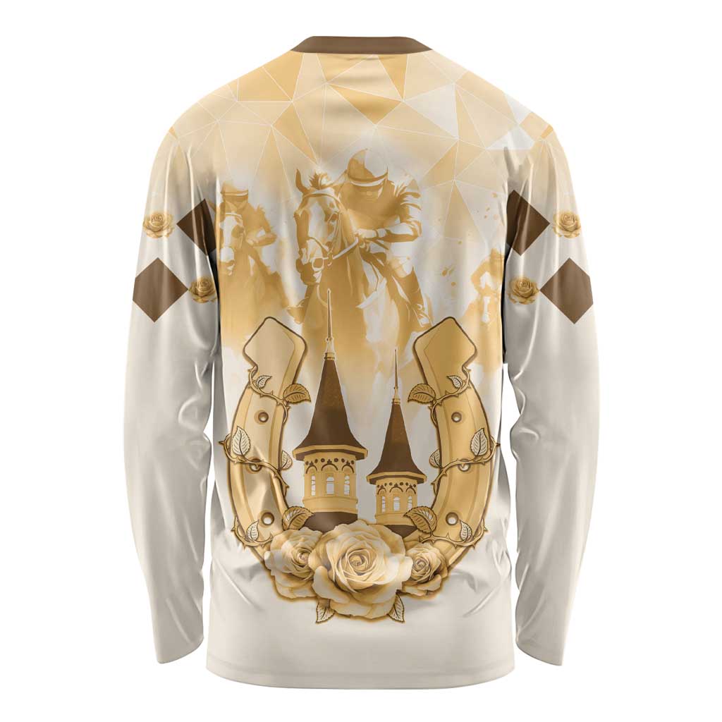 Kentucky Horse Racing Long Sleeve Shirt 151st Anniversary Beige Version LT05