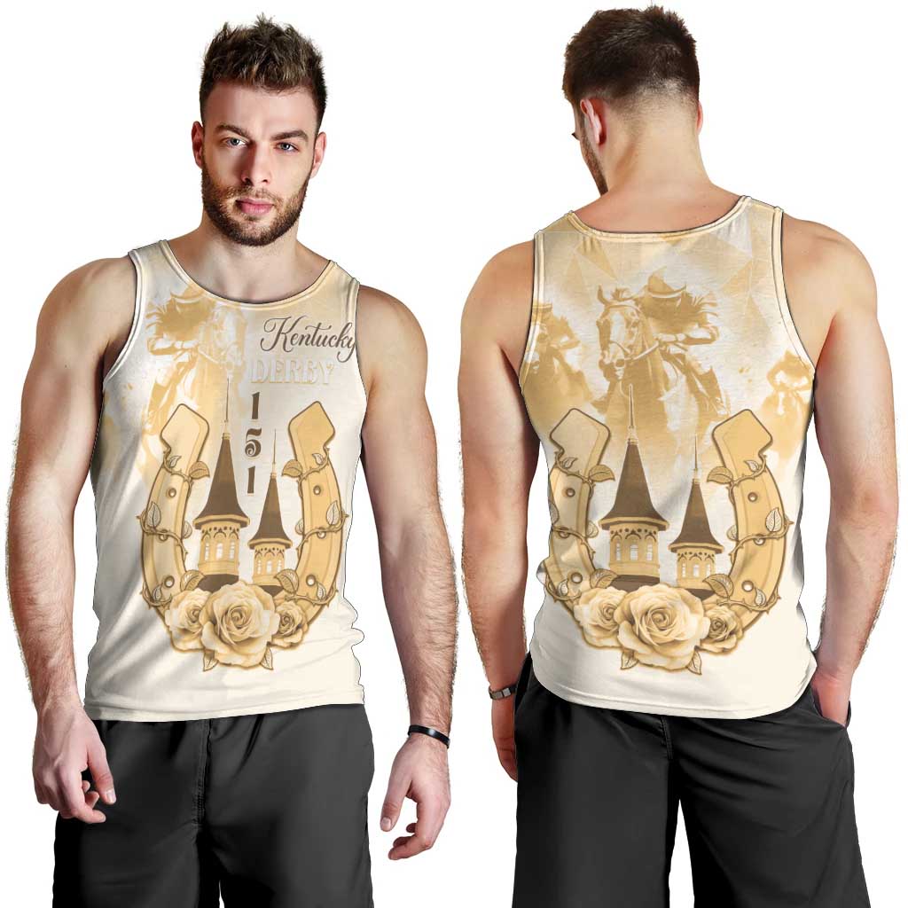 Kentucky Horse Racing Men Tank Top 151st Anniversary Beige Version LT05