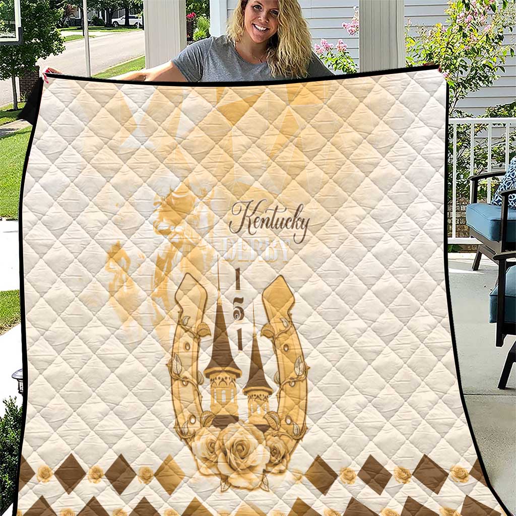 Kentucky Horse Racing Quilt 150th Anniversary Beige Version