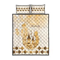 Kentucky Horse Racing Quilt Bed Set 151st Anniversary Beige Version LT05