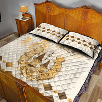 Kentucky Horse Racing Quilt Bed Set 151st Anniversary Beige Version LT05