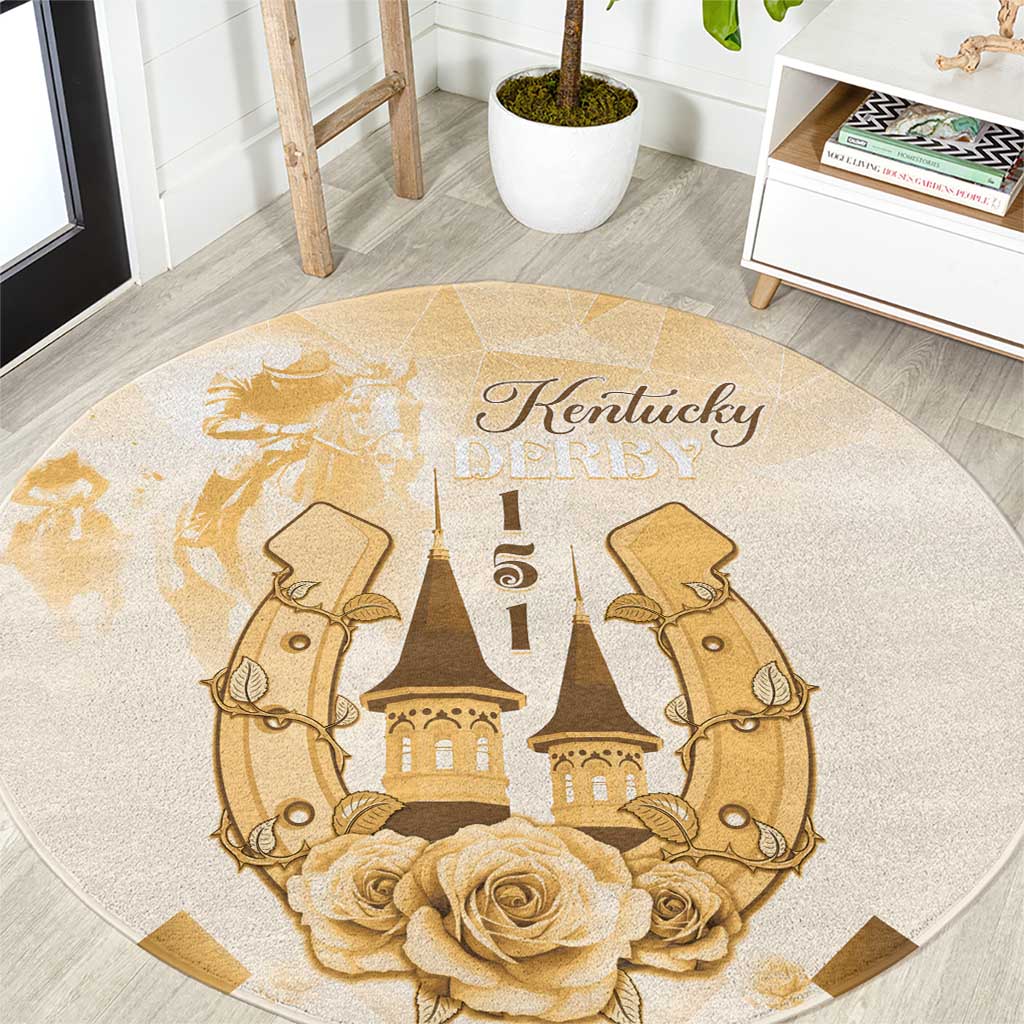 Kentucky Horse Racing Round Carpet 151st Anniversary Beige Version LT05