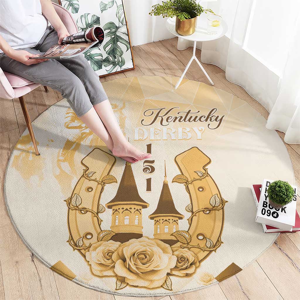 Kentucky Horse Racing Round Carpet 151st Anniversary Beige Version LT05