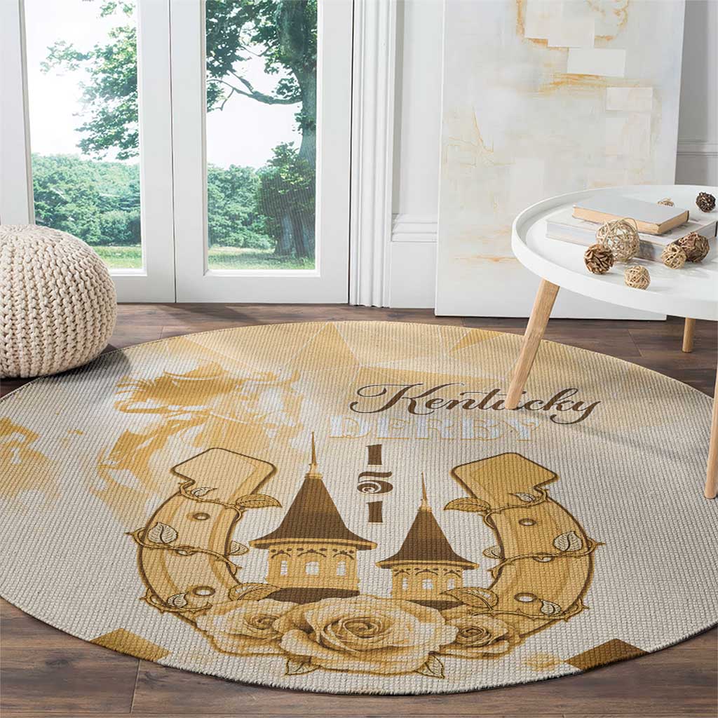 Kentucky Horse Racing Round Carpet 151st Anniversary Beige Version LT05