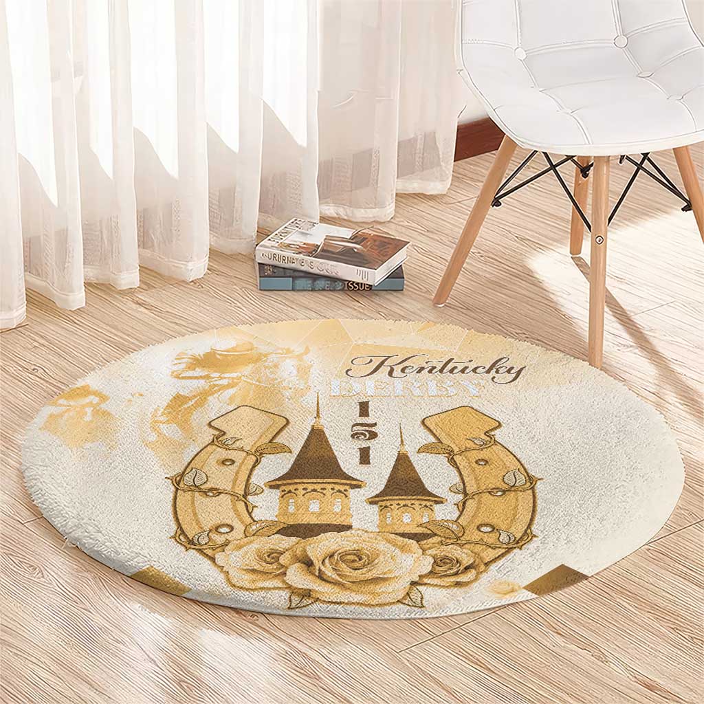 Kentucky Horse Racing Round Carpet 151st Anniversary Beige Version LT05