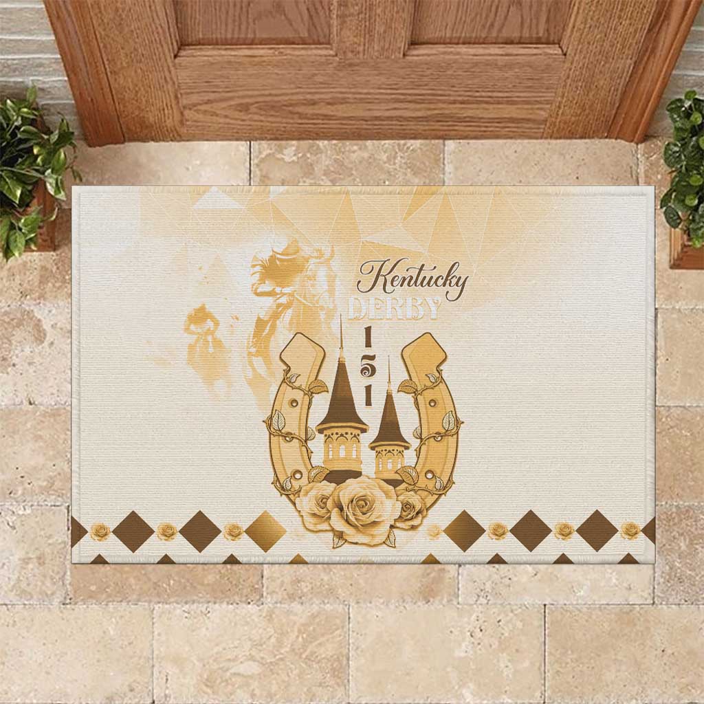 Kentucky Horse Racing Rubber Doormat 151st Anniversary Beige Version LT05