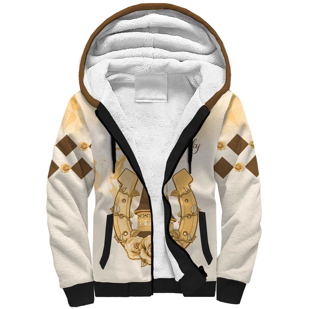 Kentucky Horse Racing Sherpa Hoodie 151st Anniversary Beige Version LT05