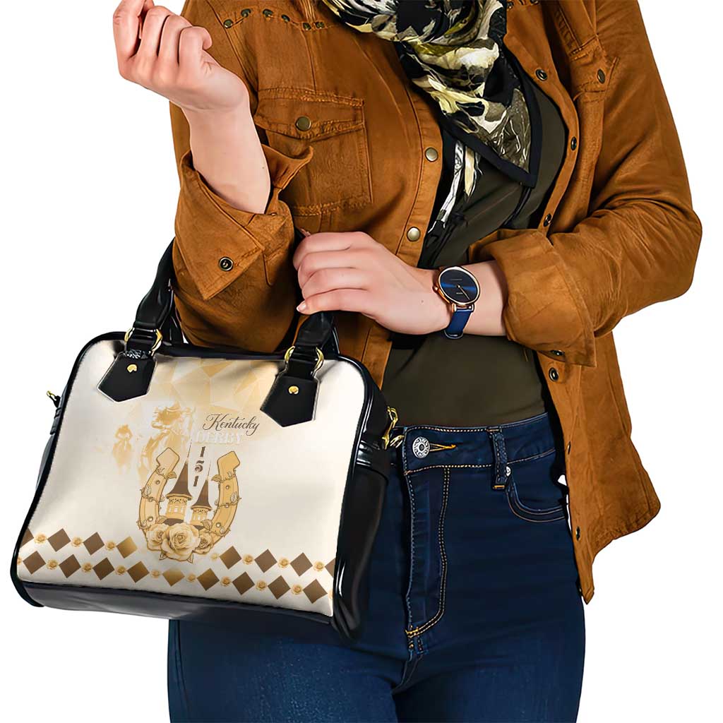 Kentucky Horse Racing Shoulder Handbag 151st Anniversary Beige Version LT05