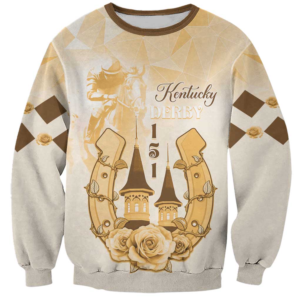 Kentucky Horse Racing Sweatshirt 151st Anniversary Beige Version LT05