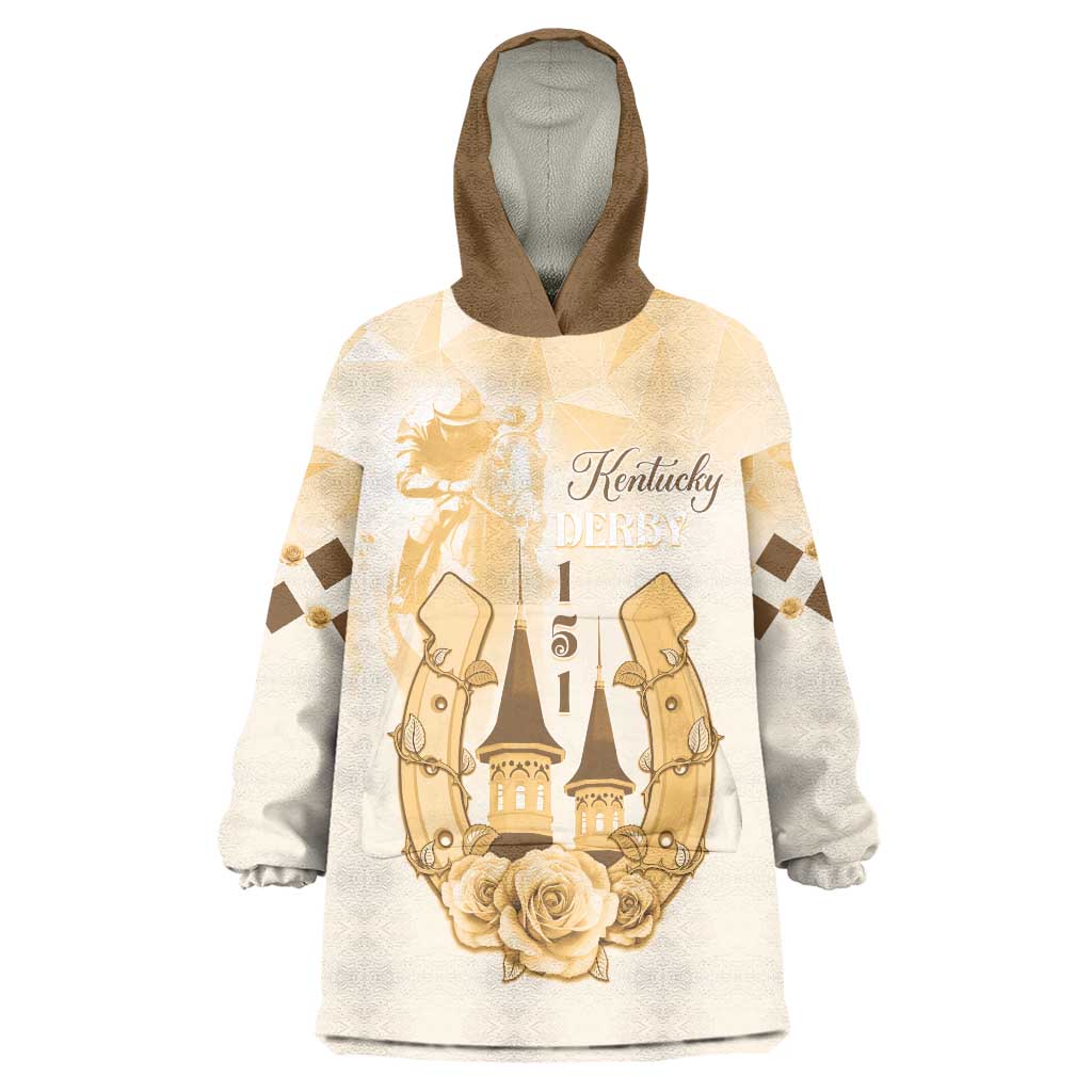 Kentucky Horse Racing Wearable Blanket Hoodie 151st Anniversary Beige Version LT05
