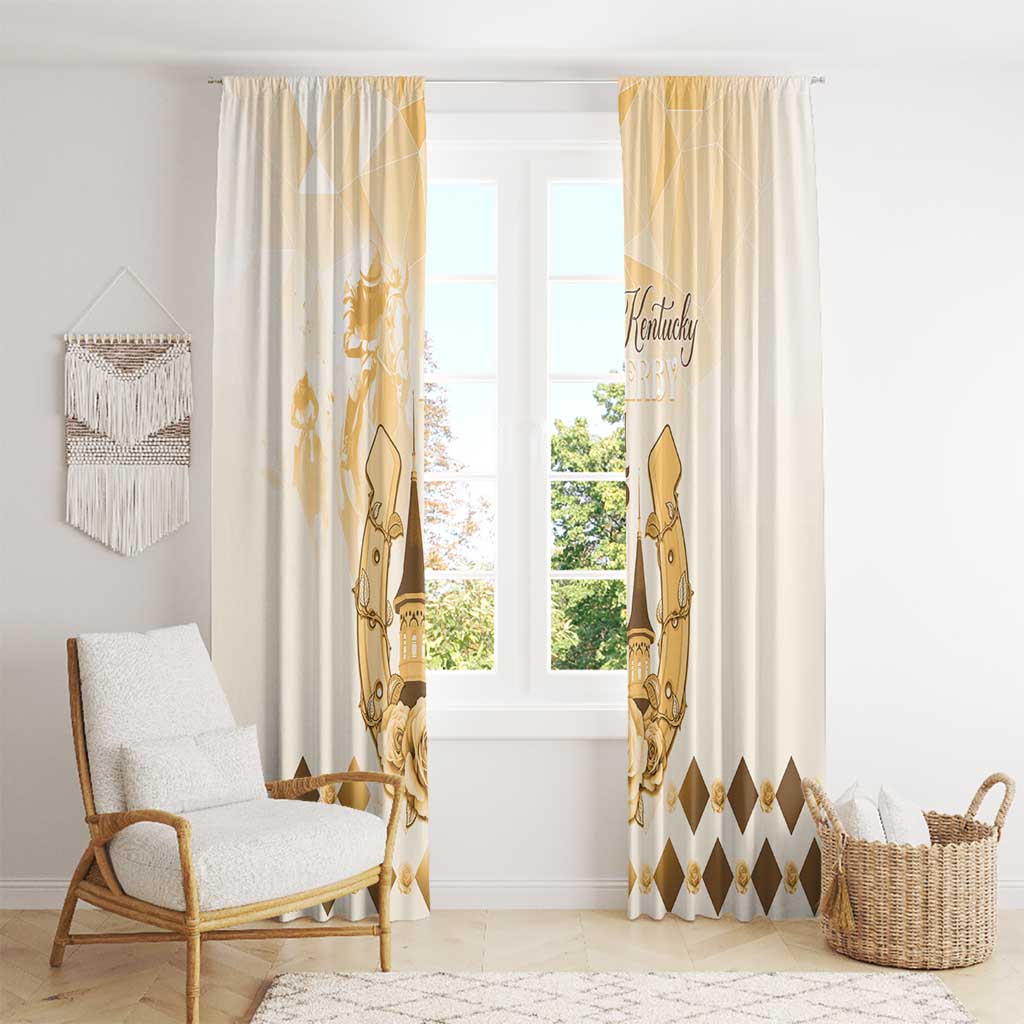 Kentucky Horse Racing Window Curtain 151st Anniversary Beige Version LT05