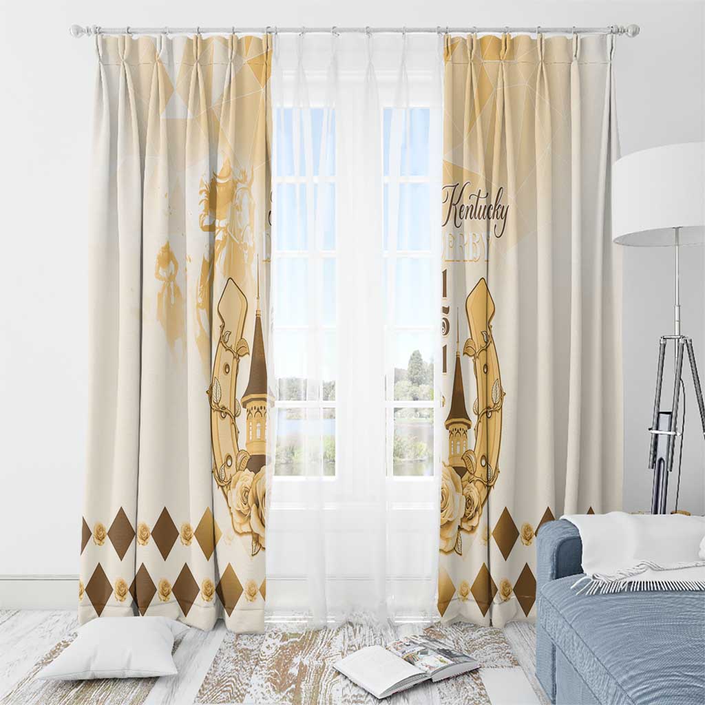 Kentucky Horse Racing Window Curtain 151st Anniversary Beige Version LT05
