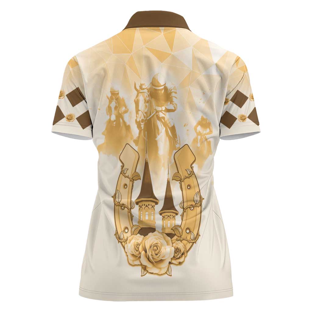 Kentucky Horse Racing Women Polo Shirt 151st Anniversary Beige Version LT05