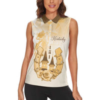 Kentucky Horse Racing Women Sleeveless Polo Shirt 151st Anniversary Beige Version LT05