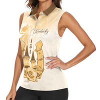 Kentucky Horse Racing Women Sleeveless Polo Shirt 151st Anniversary Beige Version LT05