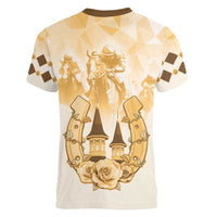 Kentucky Horse Racing Women V-Neck T-Shirt 151st Anniversary Beige Version LT05