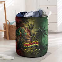 One Love Barbados Laundry Basket Rastafarian Lion Reggae Grunge Style