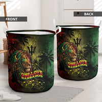 One Love Barbados Laundry Basket Rastafarian Lion Reggae Grunge Style