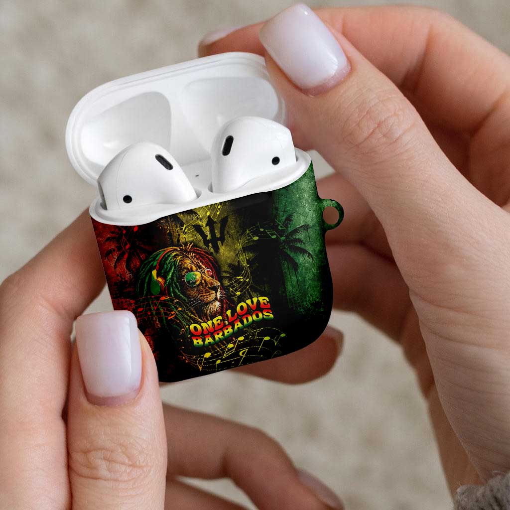 One Love Barbados AirPods Case Rastafarian Lion Reggae Grunge Style