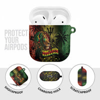 One Love Barbados AirPods Case Rastafarian Lion Reggae Grunge Style