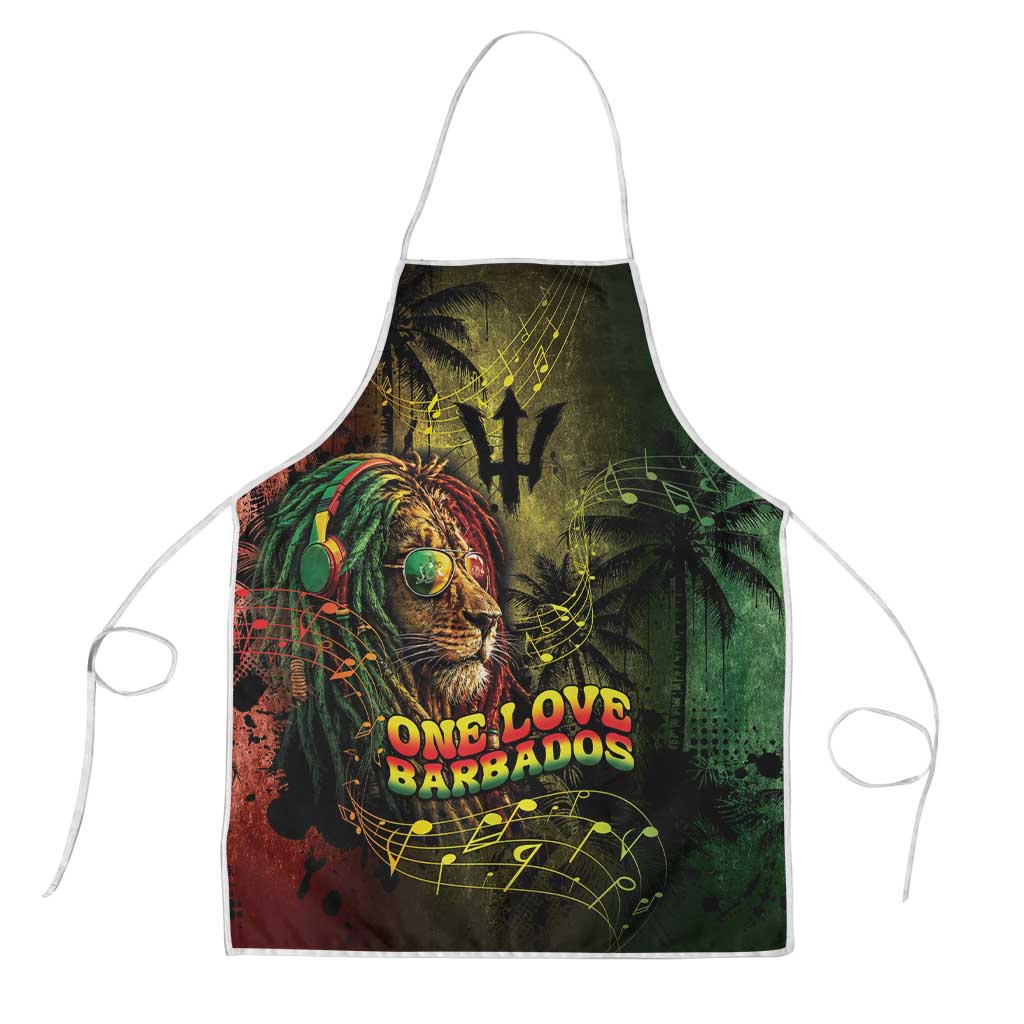 One Love Barbados Apron Rastafarian Lion Reggae Grunge Style