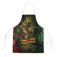 One Love Barbados Apron Rastafarian Lion Reggae Grunge Style