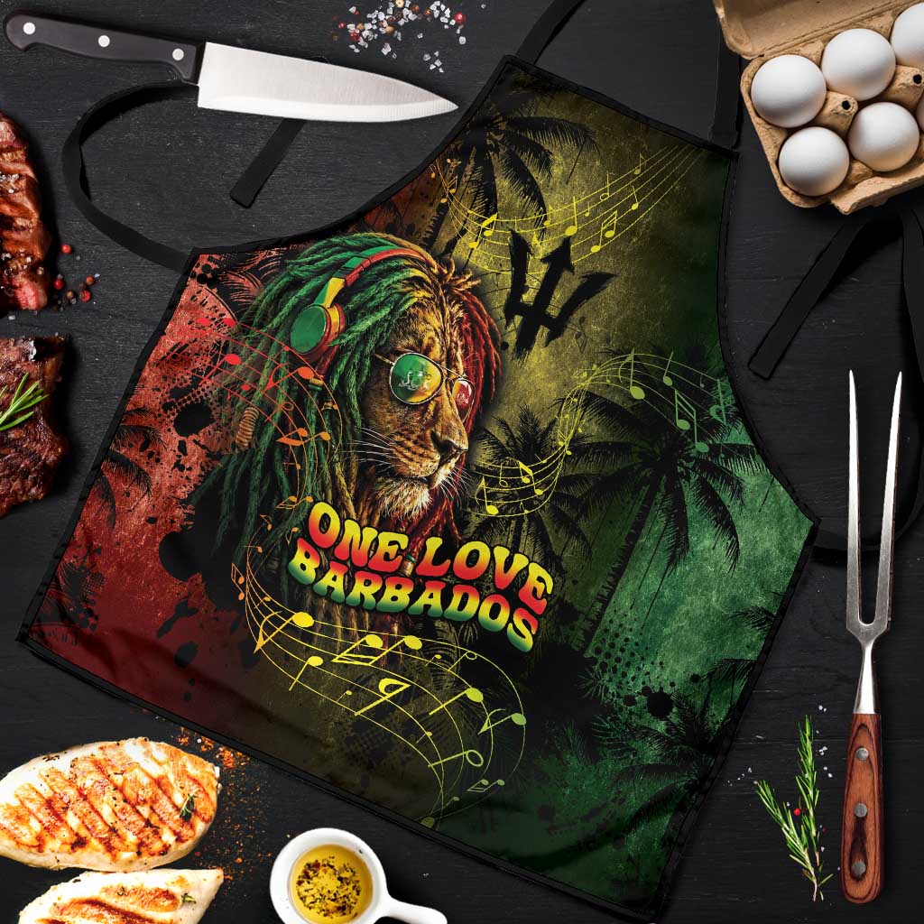 One Love Barbados Apron Rastafarian Lion Reggae Grunge Style