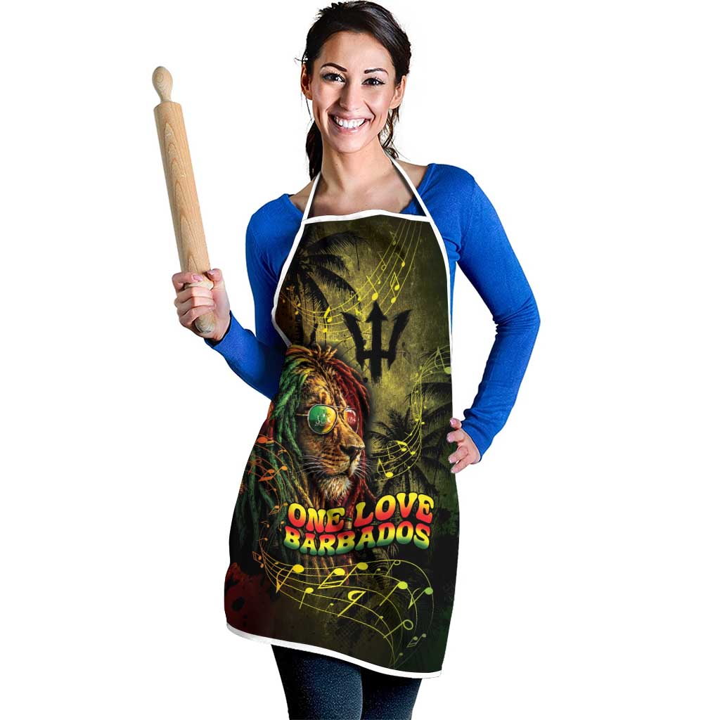 One Love Barbados Apron Rastafarian Lion Reggae Grunge Style