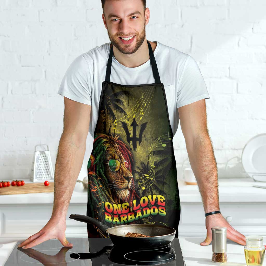One Love Barbados Apron Rastafarian Lion Reggae Grunge Style